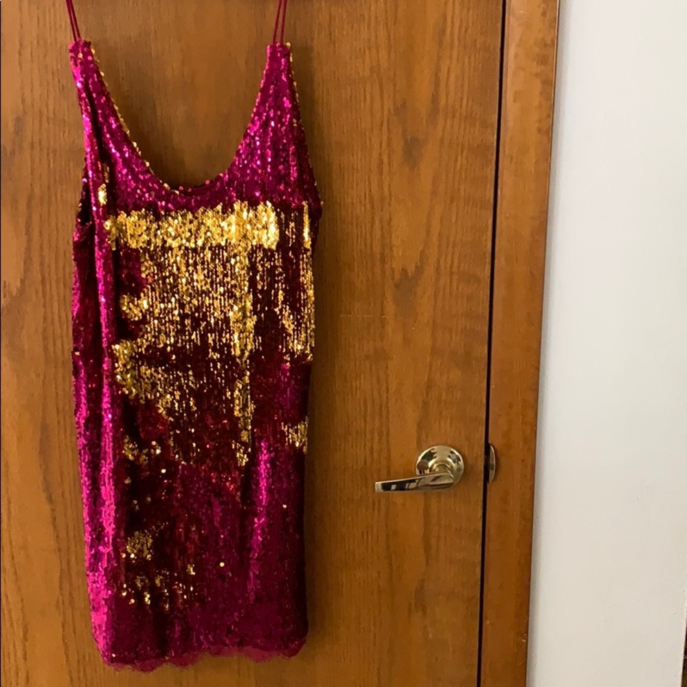 Free People Double Sequin Slip Dress (L)